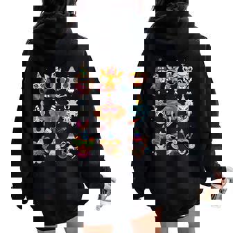 Men Women And Kids Zoo Day Wildlife Animals Birthday Parties Women Oversized Hoodie Back Print - Monsterry