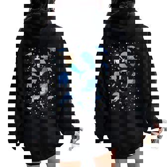 Mermaid Manatee Seashells Summer Party Sea Princess Girl Women Oversized Hoodie Back Print - Monsterry