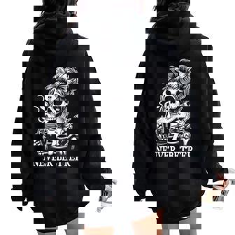 Messy Bun Coffee Lover Never Better Skeleton Women Women Oversized Hoodie Back Print | Mazezy