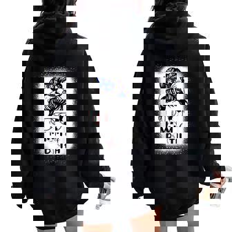 Messy Bun Soccer Mom Baseball Mom Of Both Women Oversized Hoodie Back Print | Seseable CA