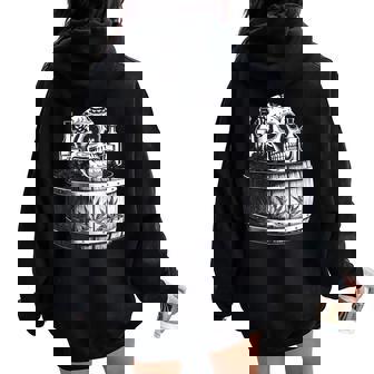 Mexico Vintage Skeleton Tequila Dia De Los Muertos Mexican Women Oversized Hoodie Back Print | Mazezy