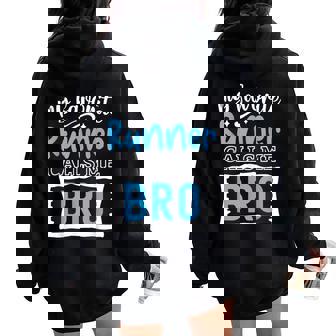 Mi Corredor Favorito Me Llama Hermano Women Oversized Hoodie Back Print - Regaloses