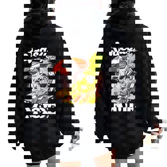 Modeacances Sur Ananas Coucher De Soleil Aloha Drôle Modeacances Allumé Sweat à capuche oversize pour femme avec imprimé dans le dos - Cadeauxyz