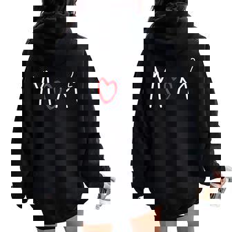 Mom Of 2 Boys From Son Mom Women Oversized Hoodie Back Print - Thegiftio