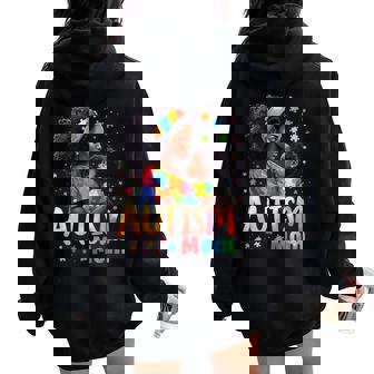 Mom Afro Autism Awareness Mama Black Autism Women Oversized Hoodie Back Print | Seseable UK