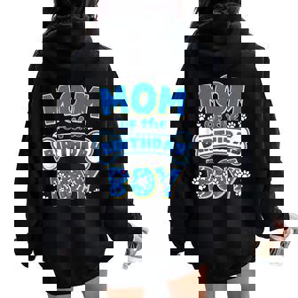 Mom Of The Birthday Boy Dog Family Birthday Matching Women Oversized Hoodie Back Print - Seseable
