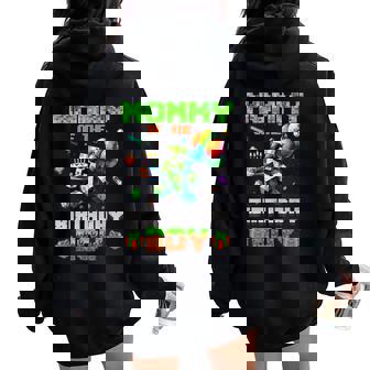 Mom Of The Birthday Boy Party Video Gamer Pixel Number Women Oversized Hoodie Back Print | Mazezy