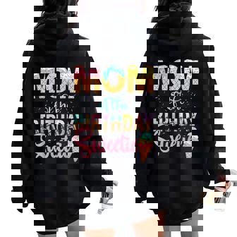 Mom Of The Birthday Sweetie Girl Ice Cream Family Party Women Oversized Hoodie Back Print - Monsterry