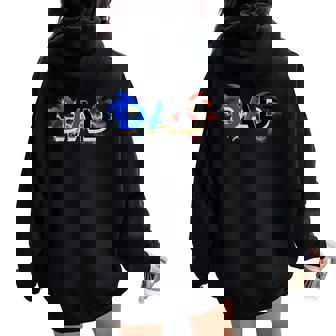 Mom And Dad Birthday Boy Hedgehog Family Party Women Oversized Hoodie Back Print | Mazezy