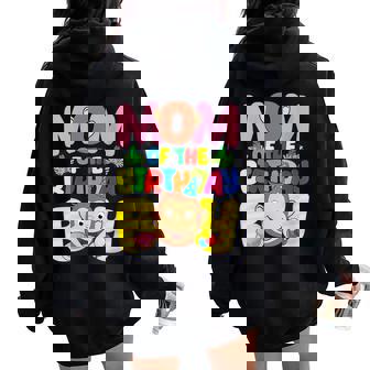 Mom And Dad Birthday Boy Monkey Family Matching Women Oversized Hoodie Back Print - Monsterry