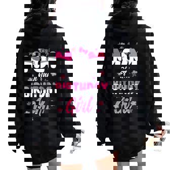 Mom And Dad Birthday Girl Kitty Family Party Decorations Women Oversized Hoodie Back Print | Mazezy