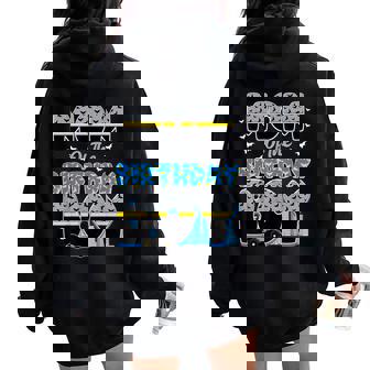 Mom And Dad Mommy Of The Birthday Boy Bat Family Party Decor Women Oversized Hoodie Back Print | Mazezy