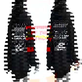 Mom And Dad Mommy Of The Birthday Boy Family Matching Women Oversized Hoodie Back Print - Thegiftio