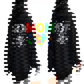 Mom Lover Master Builder Building Bricks Blocks Women Oversized Hoodie Back Print | Seseable UK