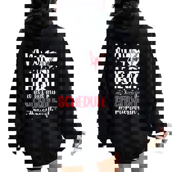 Mom Of Both Proud Dance And Baseball Mom Women Oversized Hoodie Back Print - Seseable