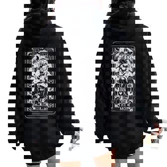 The Mom Tarot Card Skeleton Mama Coffee Happy Mother's Day Women Oversized Hoodie Back Print - Thegiftio UK