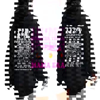 In My Monster Truck Mama Era Groovy Moster Truck Mom Women Oversized Hoodie Back Print - Thegiftio UK