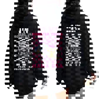 In My Monster Truck Mama Era Monster Truck Are My Jam Women Oversized Hoodie Back Print - Seseable