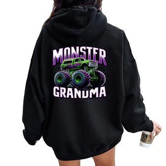 Monster Truck Race Racer Driver Grandma Mother's Day Women Oversized Hoodie Back Print - Thegiftio UK
