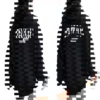 Montauk New York Retro Vintage Classic Men Women Oversized Hoodie Back Print - Monsterry