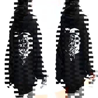 Moon Space Astronome Scientifique Astronaute Sweat à capuche oversize pour femme avec imprimé dans le dos - Cadeauxyz