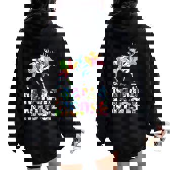 Moose Animal Lover Mama Moose Mother's Day Women Oversized Hoodie Back Print - Thegiftio