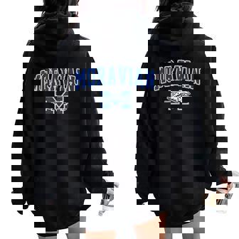 Moravian University Arch Vintage Sports Women Women Oversized Hoodie Back Print | Mazezy