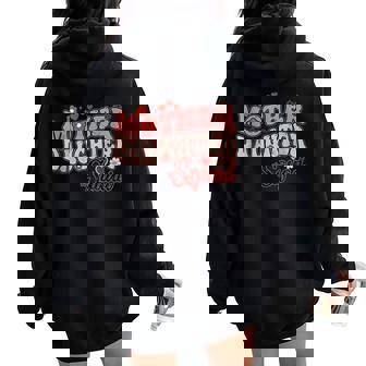 Mother Daughter Squad Matching Mom Groovy Women Oversized Hoodie Back Print - Thegiftio UK