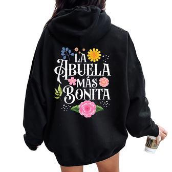 Grandma La Abuela Más Bonita Hispanic Grandma Women Oversized Hoodie Back Print - Thegiftio UK