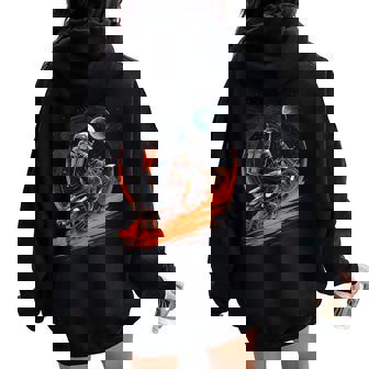 Moto Astronaut Biker Espace Astronaut Space Sweat à capuche oversize pour femme avec imprimé dans le dos - Cadeauxyz