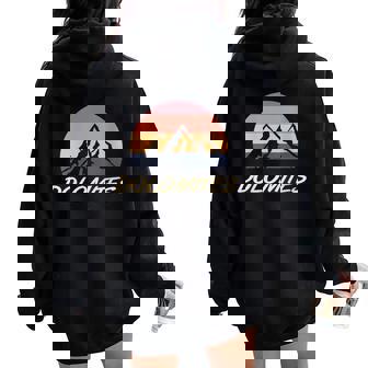 Mountains In The Dolomites Women Oversized Hoodie Back Print - Monsterry
