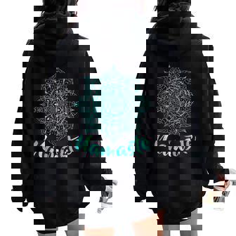 Namaste Lotus Flower Spiritual Yoga Om Women Oversized Hoodie Back Print - Regaloses
