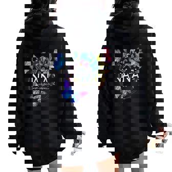 Nana For With Butterflies Mother's Day Tie Dye Women Oversized Hoodie Back Print | Mazezy