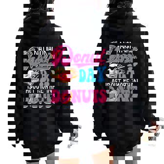 National Donut Day Doughnut Food Lover Boys Girls Women Oversized Hoodie Back Print - Seseable