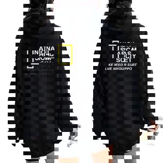 National Sarcasm Society Sarcastic Amusant Sweat à capuche oversize pour femme avec imprimé dans le dos - Cadeauxyz