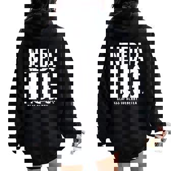 I Need A Huge Glass Of Myrtille Tea Sarcastic Sweat à capuche oversize pour femme avec imprimé dans le dos - Cadeauxyz
