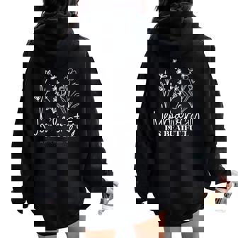 Neurodiversity Is Beautiful Floral Retro Autismo Cuello Women Oversized Hoodie Back Print - Regaloses