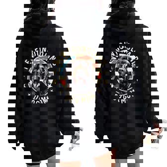 Newfoundland Dog Women Newfie Newfoundland Dog Mom Women Oversized Hoodie Back Print - Monsterry