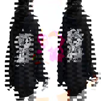 Niñas Niños Es Damas Moda Unicornio Rosa Flamenco Women Oversized Hoodie Back Print - Regaloses