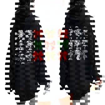 Noeud De Noël Chemise Avec Nœuds Amusants Motif Fille Sweat à capuche oversize pour femme avec imprimé dans le dos - Cadeauxyz