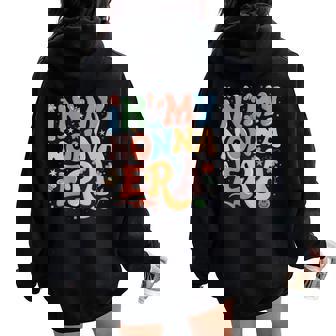 In My Nonna Era Retro Groovy Nonna Butterfly Women Oversized Hoodie Back Print | Seseable CA