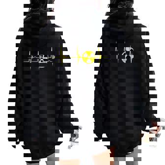 Nucléaire Radiation Battement De Cœur Fallout Symbole Sweat à capuche oversize pour femme avec imprimé dans le dos - Cadeauxyz