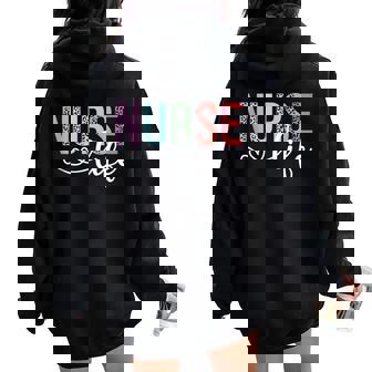 Nurse Life Rn Lpn Cna Leopard Nurse Week Healthcare Women Oversized Hoodie Back Print | Mazezy