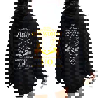 An Old Woman Who Graduated From Uo University Of Otago Women Oversized Hoodie Back Print | Mazezy