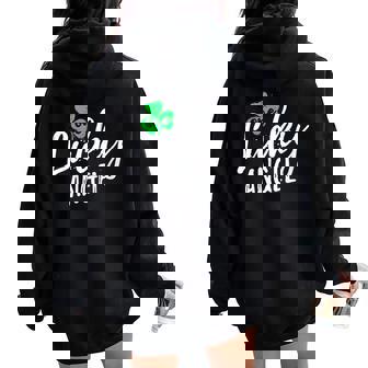 One Lucky Angel St Patrick's Day Shamrock Pajama Idea Women Oversized Hoodie Back Print - Monsterry