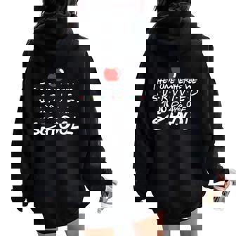 The One Where We Survived 100 Days Of School Teacher Women Oversized Hoodie Back Print - Thegiftio UK