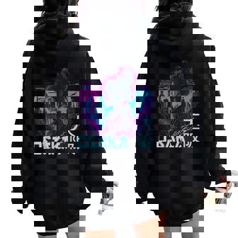 Osaka Fille Asiatique Dans Laille D'osaka Sweat à capuche oversize pour femme avec imprimé dans le dos - Cadeauxyz