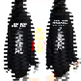 Owl King De Búho Para Niños Búho Para Hombre Women Oversized Hoodie Back Print - Regaloses