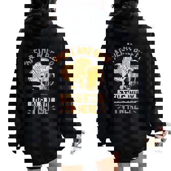 Padel And Beer That's Why I'm Here Jugador De Pádel Women Oversized Hoodie Back Print - Regaloses