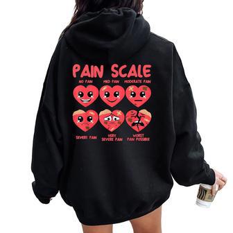 Pain Scale Heart Candy Trauma Nurse Triage Valentine's Day Women Oversized Hoodie Back Print - Thegiftio UK